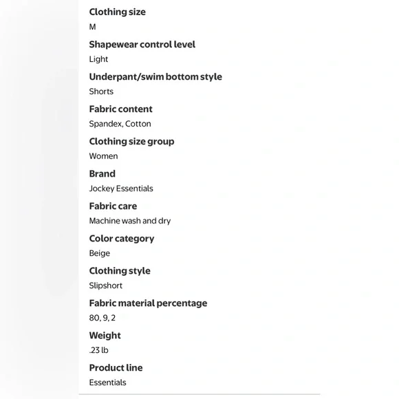 🔴 3/$12 Jockey Seamless Beige No Chafe Slipshorts! NEW! Size Medium. - Picture 5 of 9